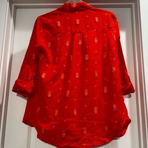 Maeve Anthropologie Classic Embroidered Buttondown